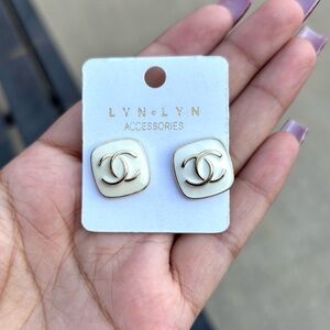Gold and Cream Earrings